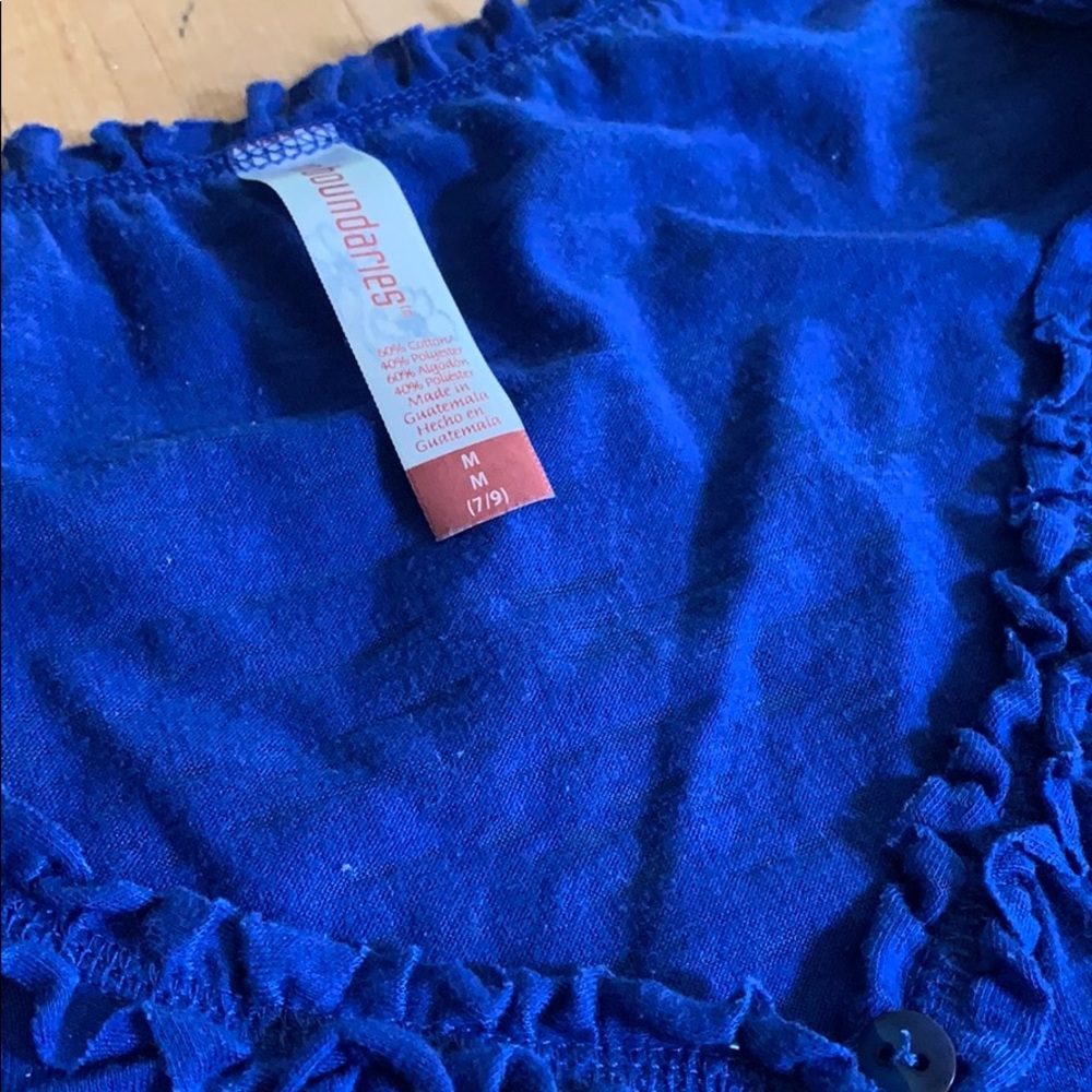 Blue Ruffle Top - Picture 2 of 3